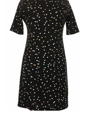 Black Polka Dot Short Sleeve Dress